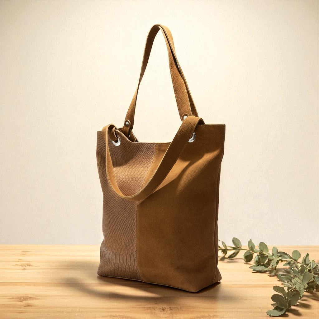 Bolso Bifaz Reptil & Gamuza