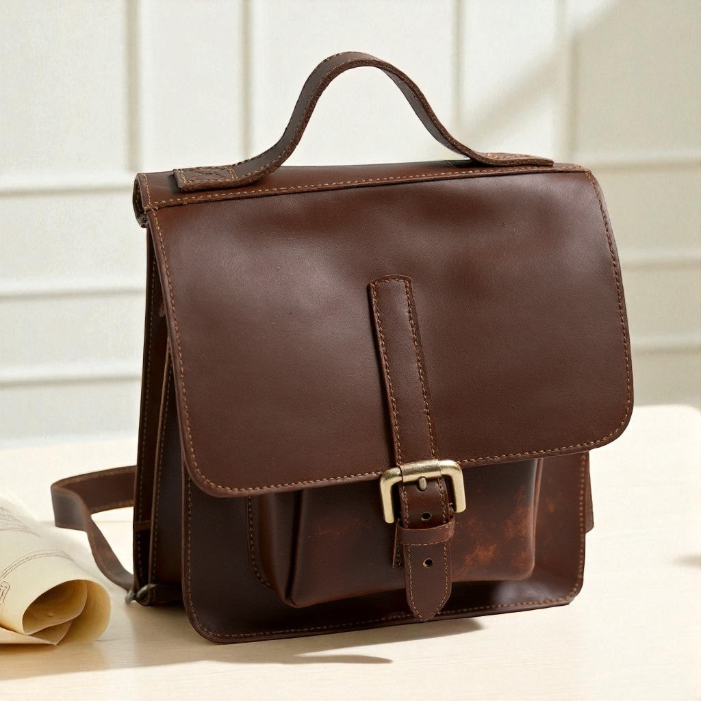 Mochila Satchel de Cuero Artesanal