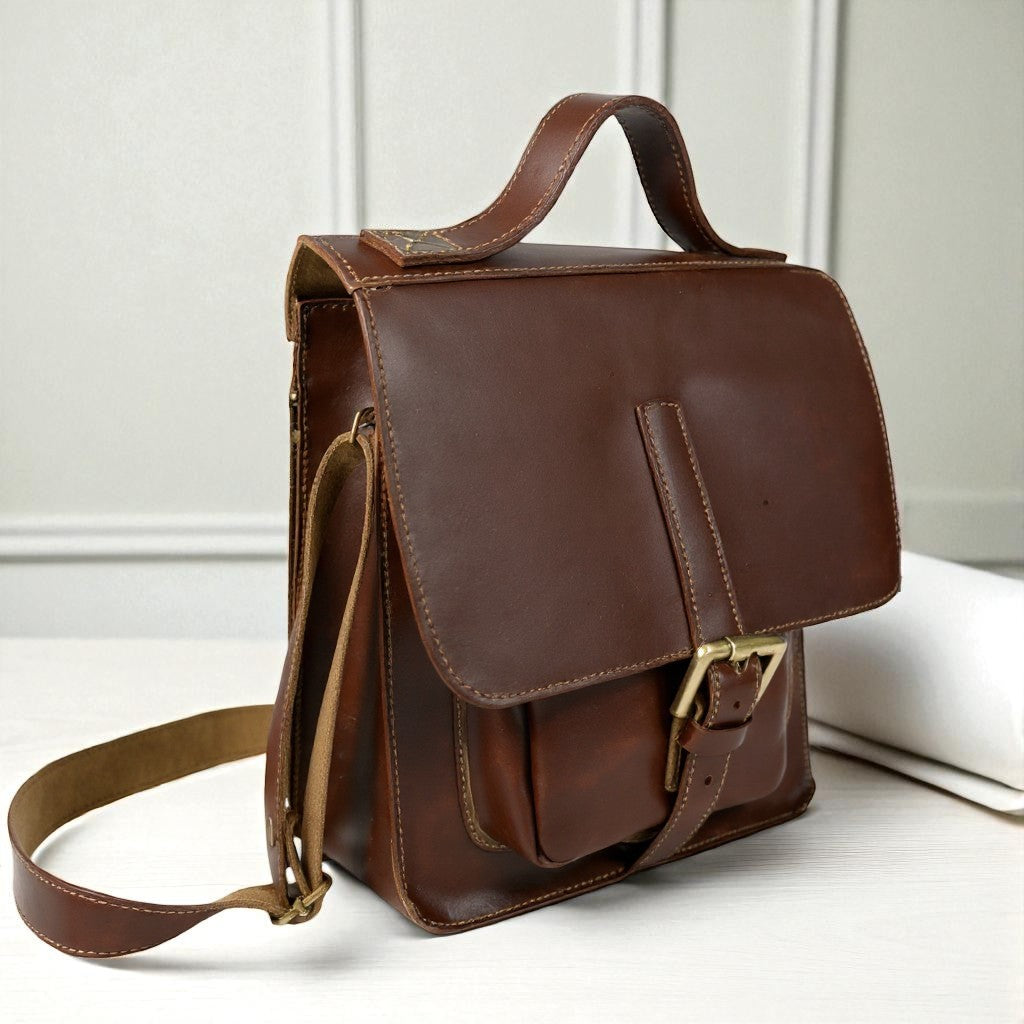 Mochila Satchel de Cuero Artesanal