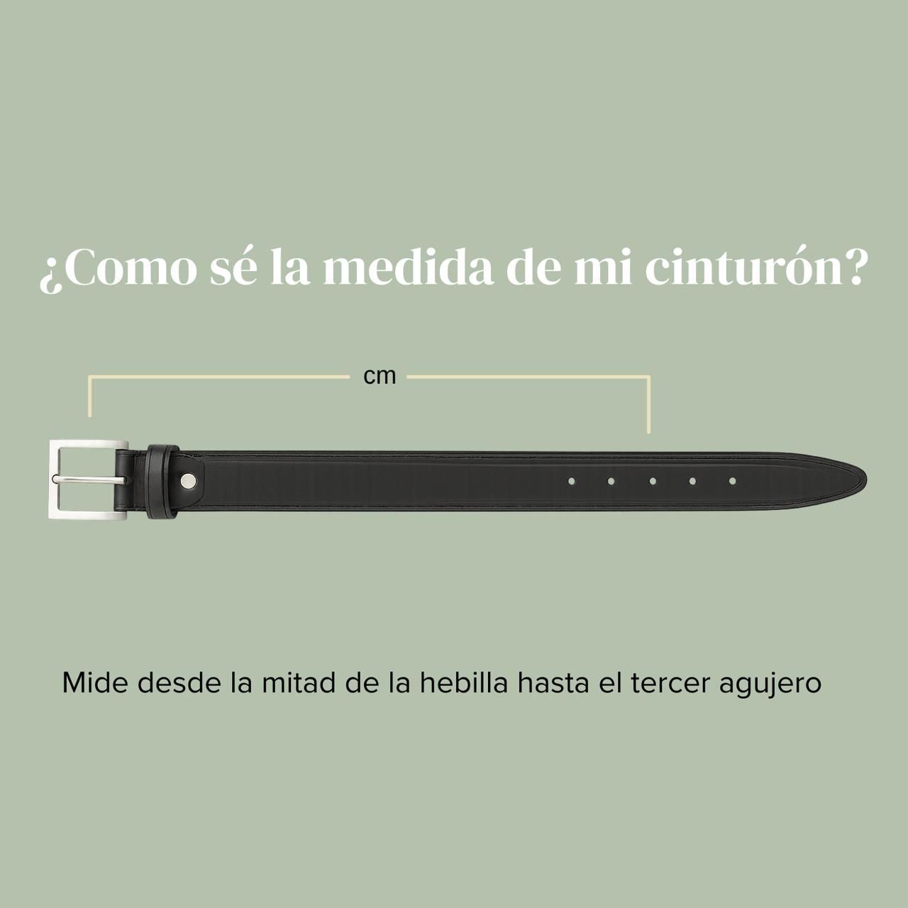 Cinturón Cuero Clásico Hebilla Cuadrada