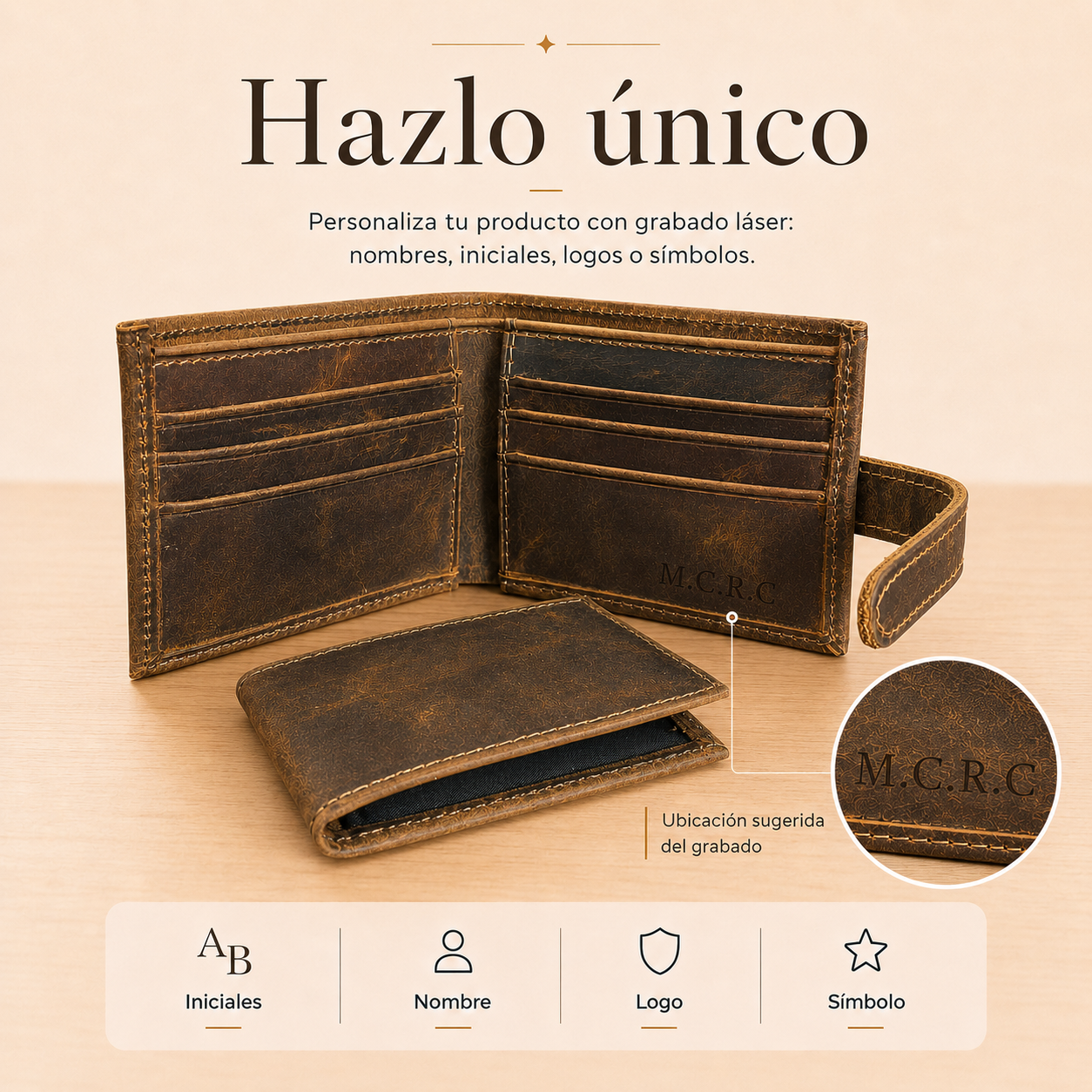 Billetera Broche y Tarjetero Interior