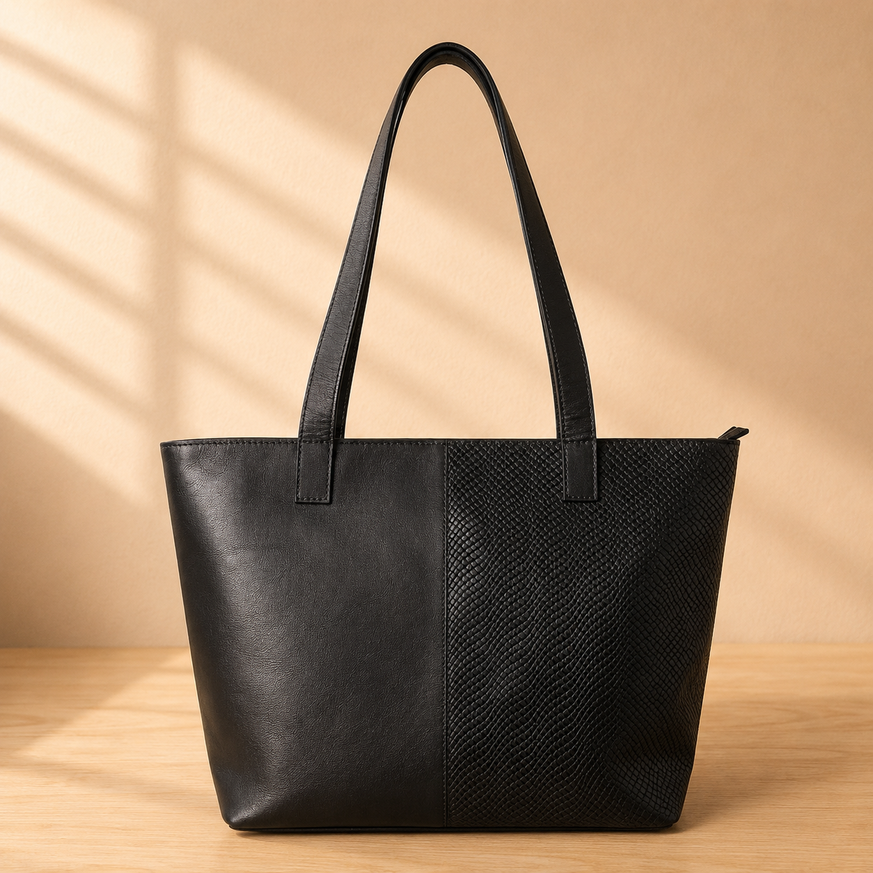 Cartera Toscana XL Negra Croco