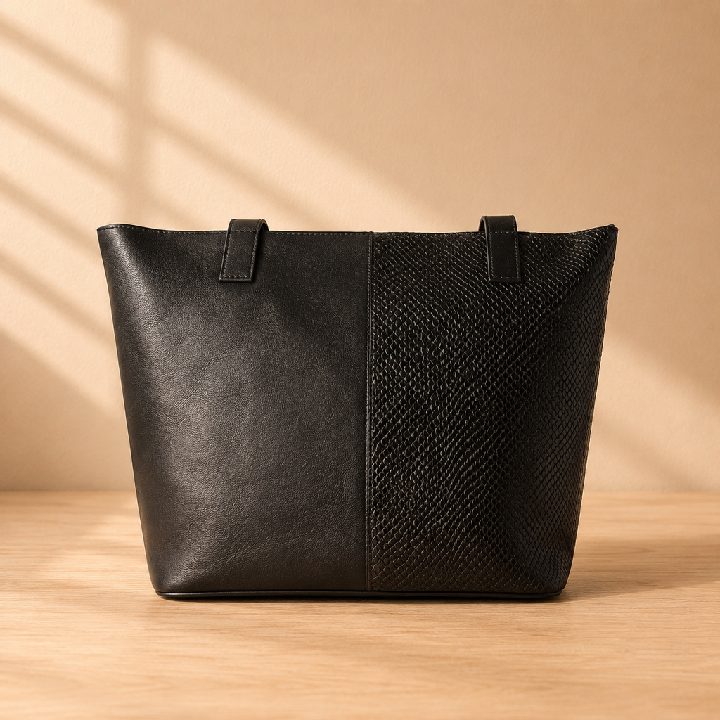 Cartera Toscana XL Negra Croco