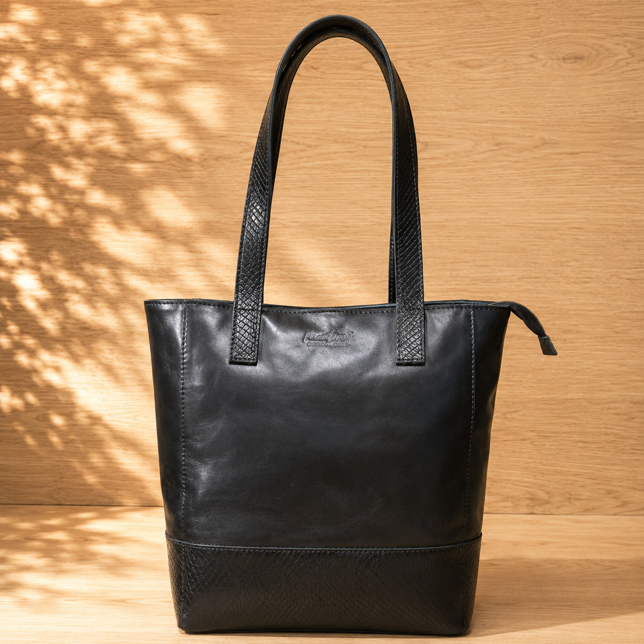 Cartera Tote Génova Negro/Croco