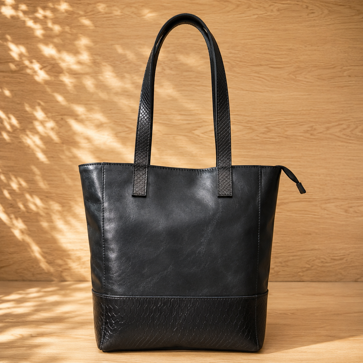 Cartera Tote Génova Negro/Croco
