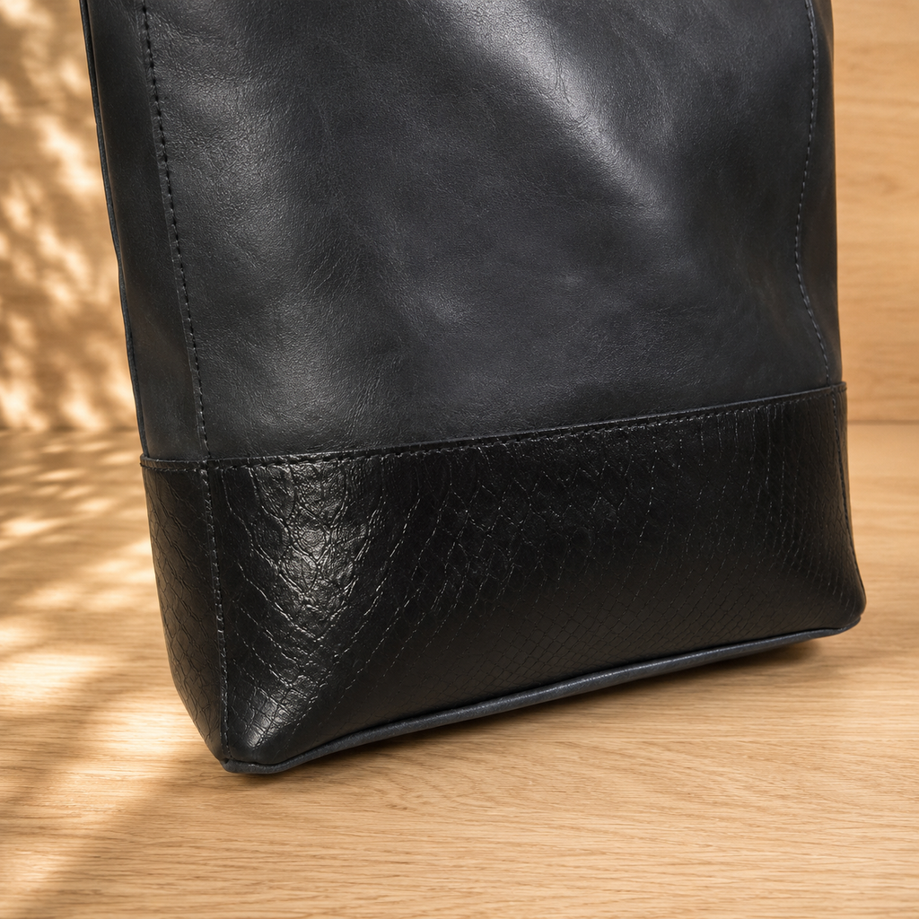 Cartera Tote Génova Negro/Croco