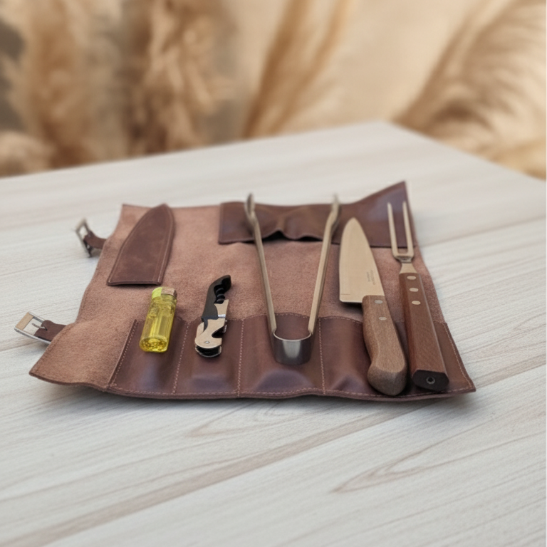 Kit Parrillero Cuero Brasa