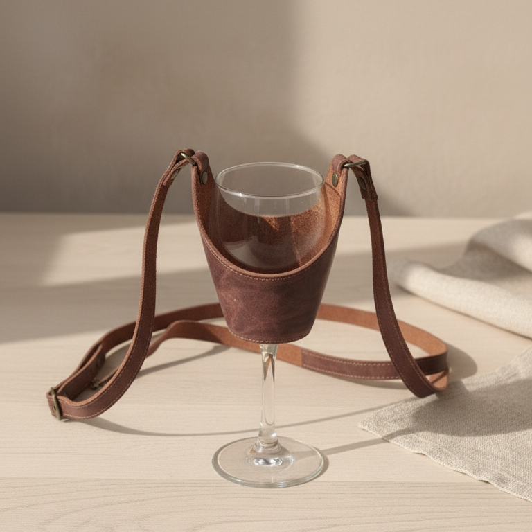 Porta Copas de Cuero