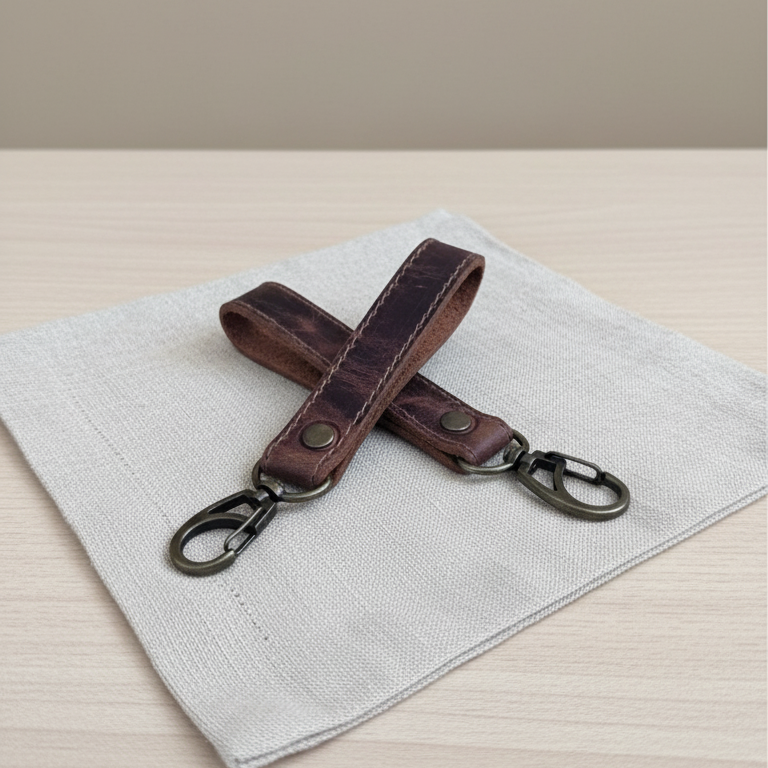 Llavero de Cuero Rústico