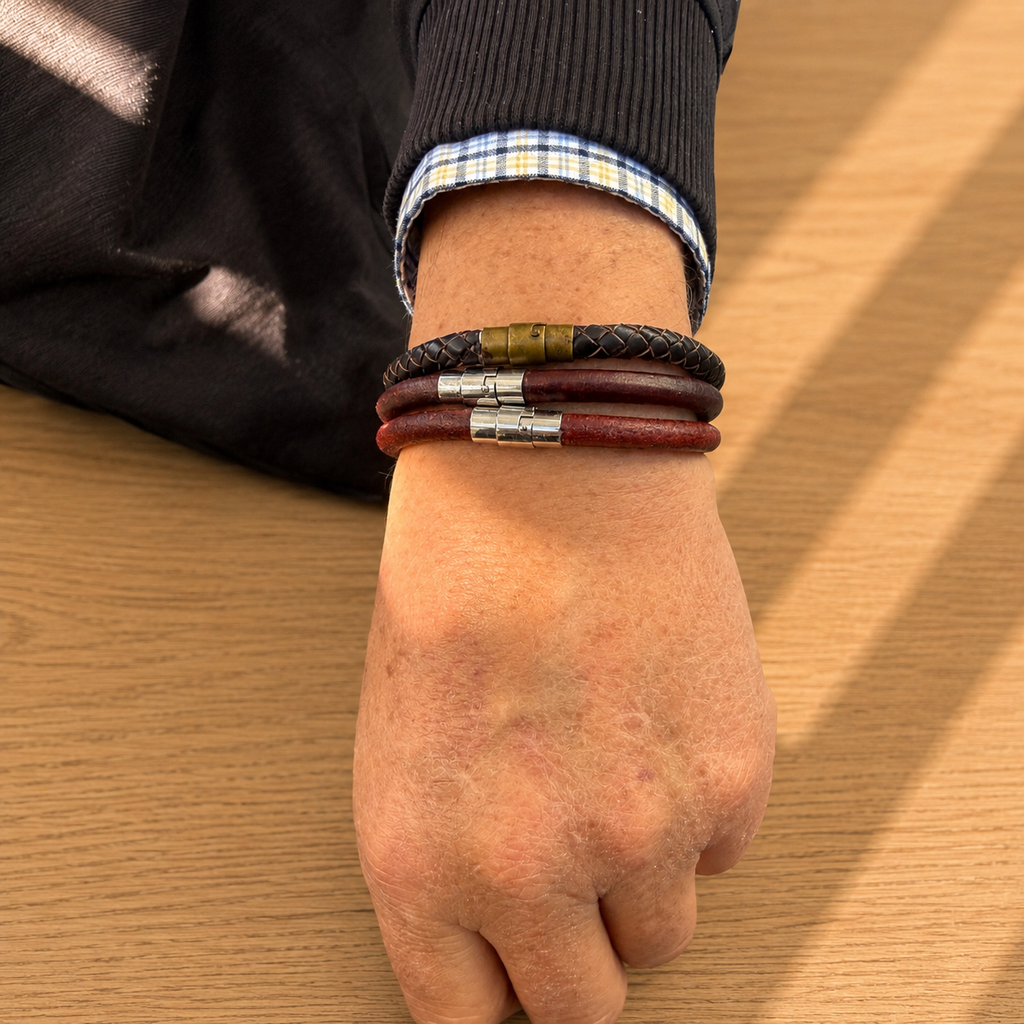 Pulsera de cuero redonda