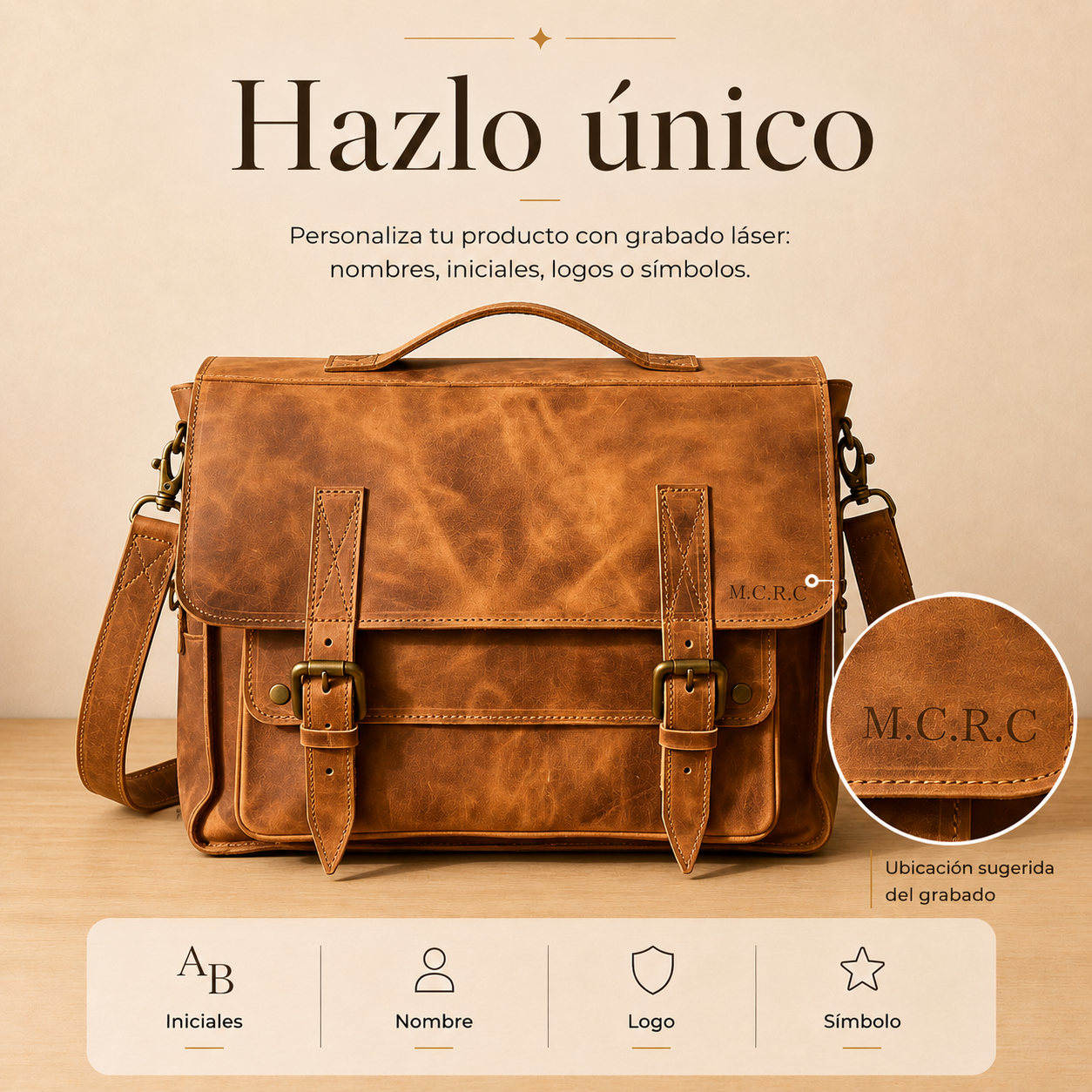 Maletín Atlas Pro Café Camel