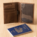 Porta Pasaporte Cuero Chocolate