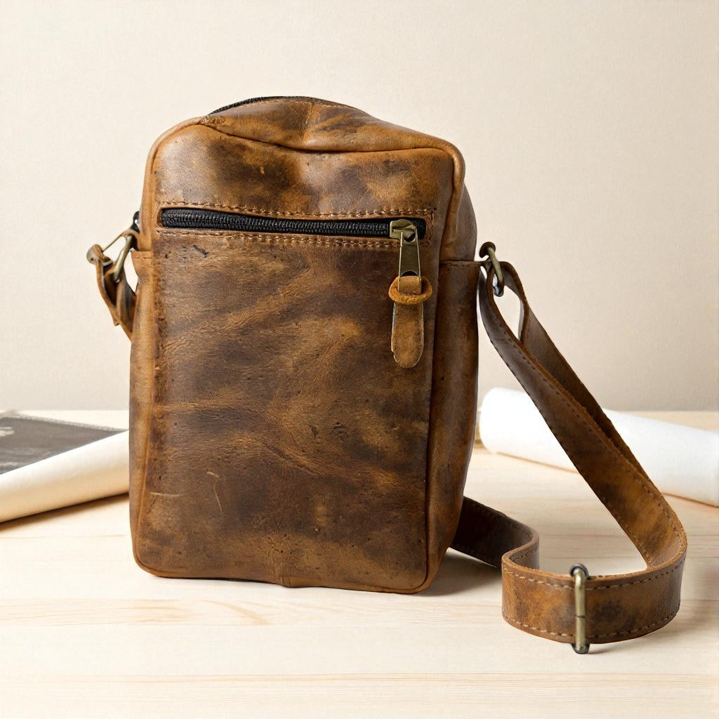 Bolso cruzado de cuero